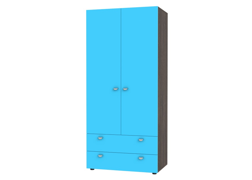 Шкаф с ящиками венге голубой 