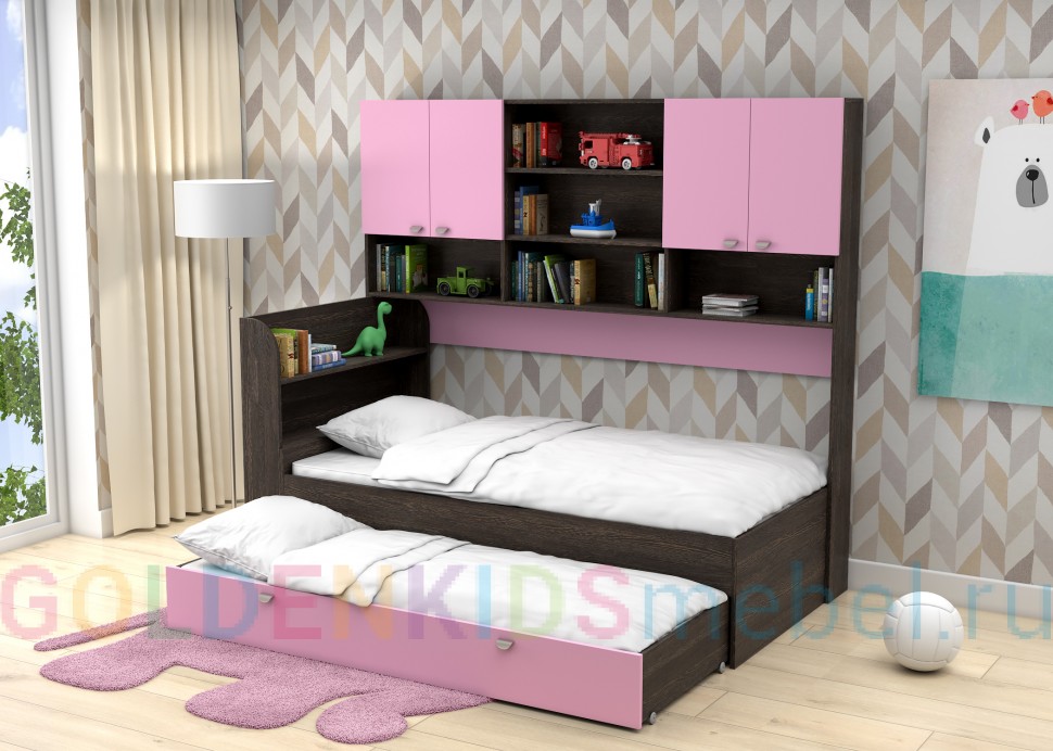 Двуспальная кровать Golden kids 8 венге розовый